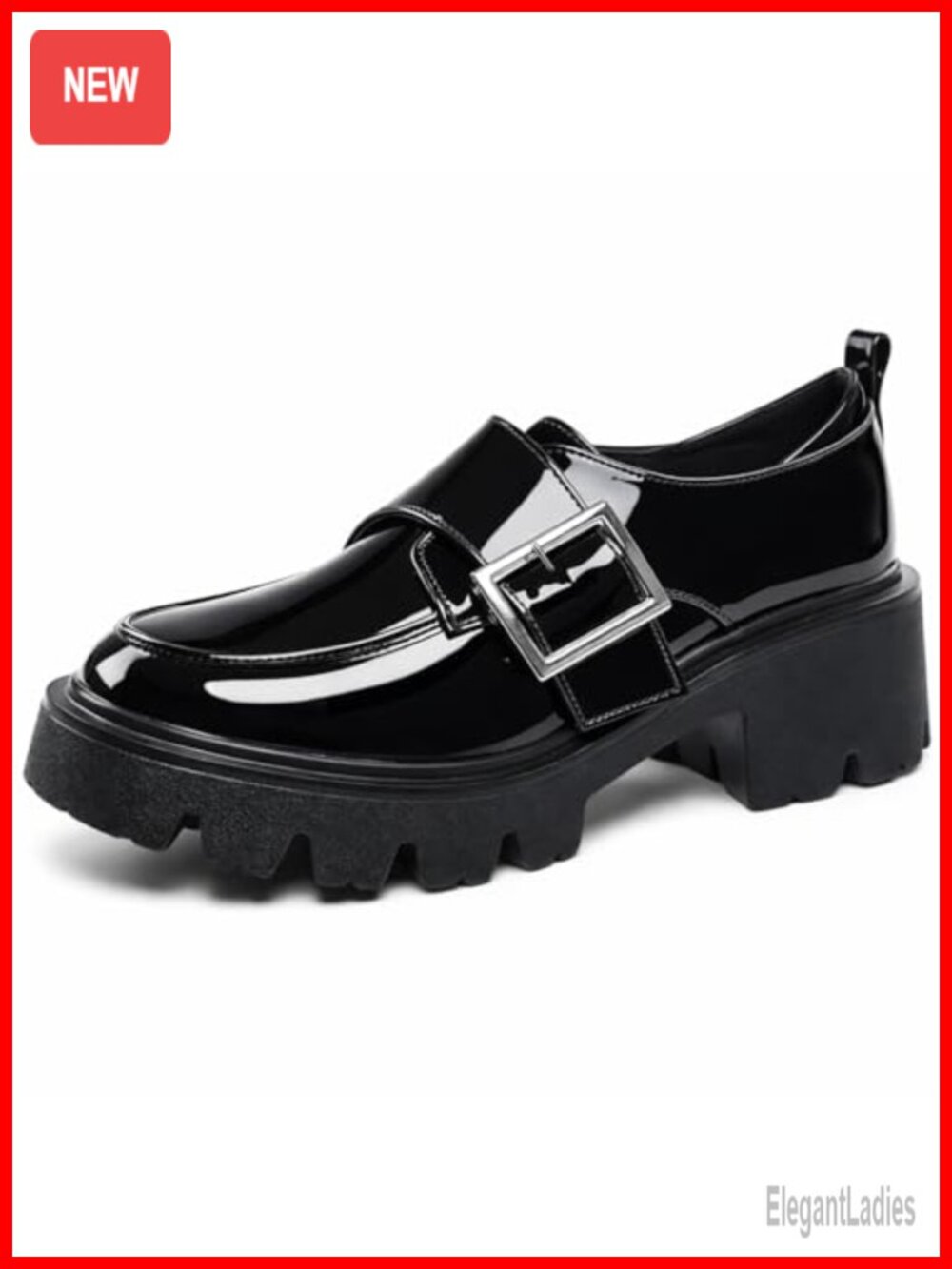 Platform Loafers for Women, Chunky Loafer with 2.6" Block Heel, Slip-On Dress
